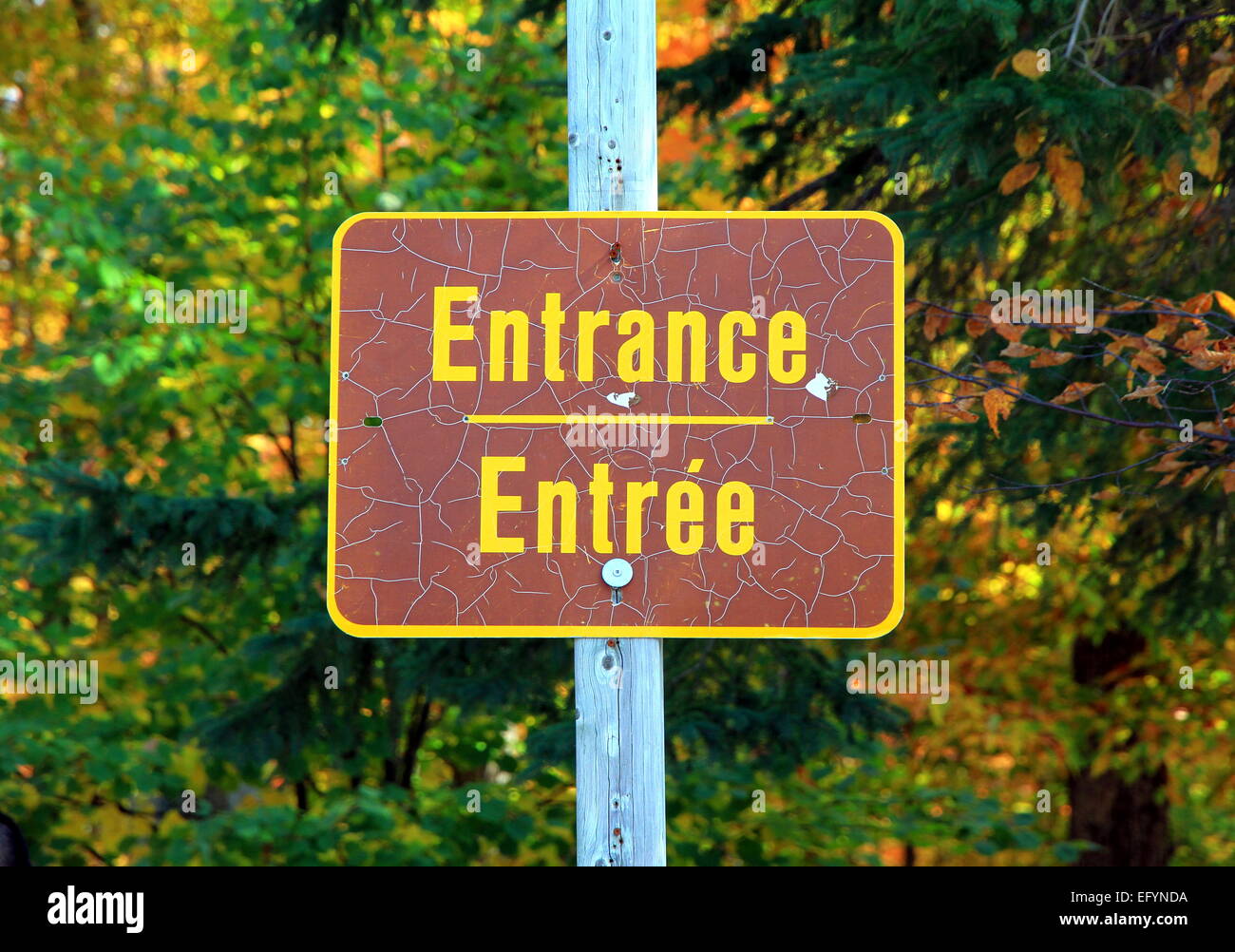 Entrance sign in Canada Stock Photo