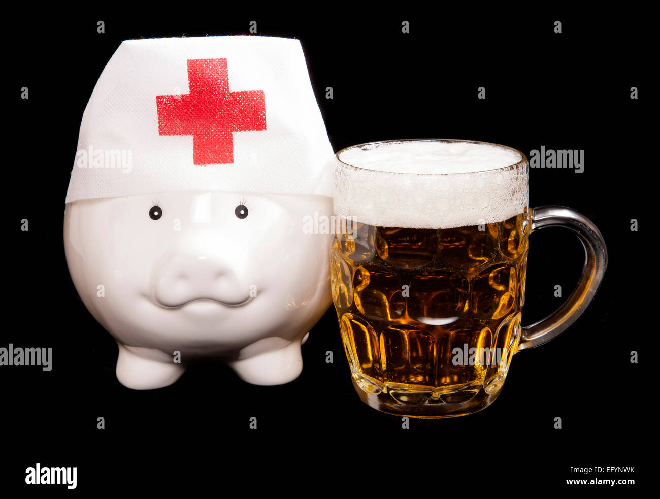 cost of alcohol abuse on healthcare system cutout Stock Photo