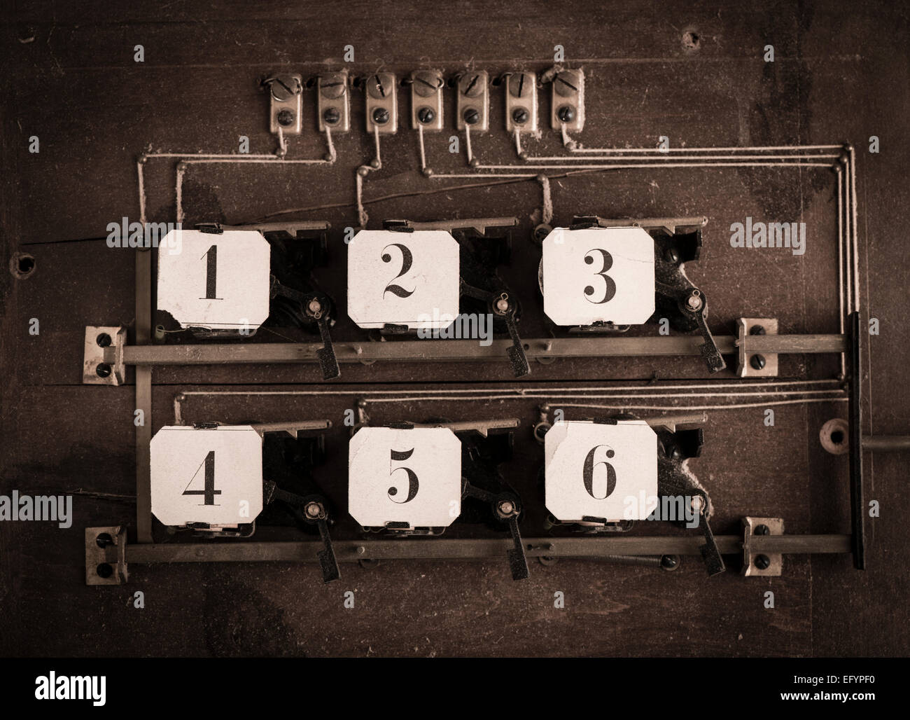 Old fashioned technology with numbers Stock Photo