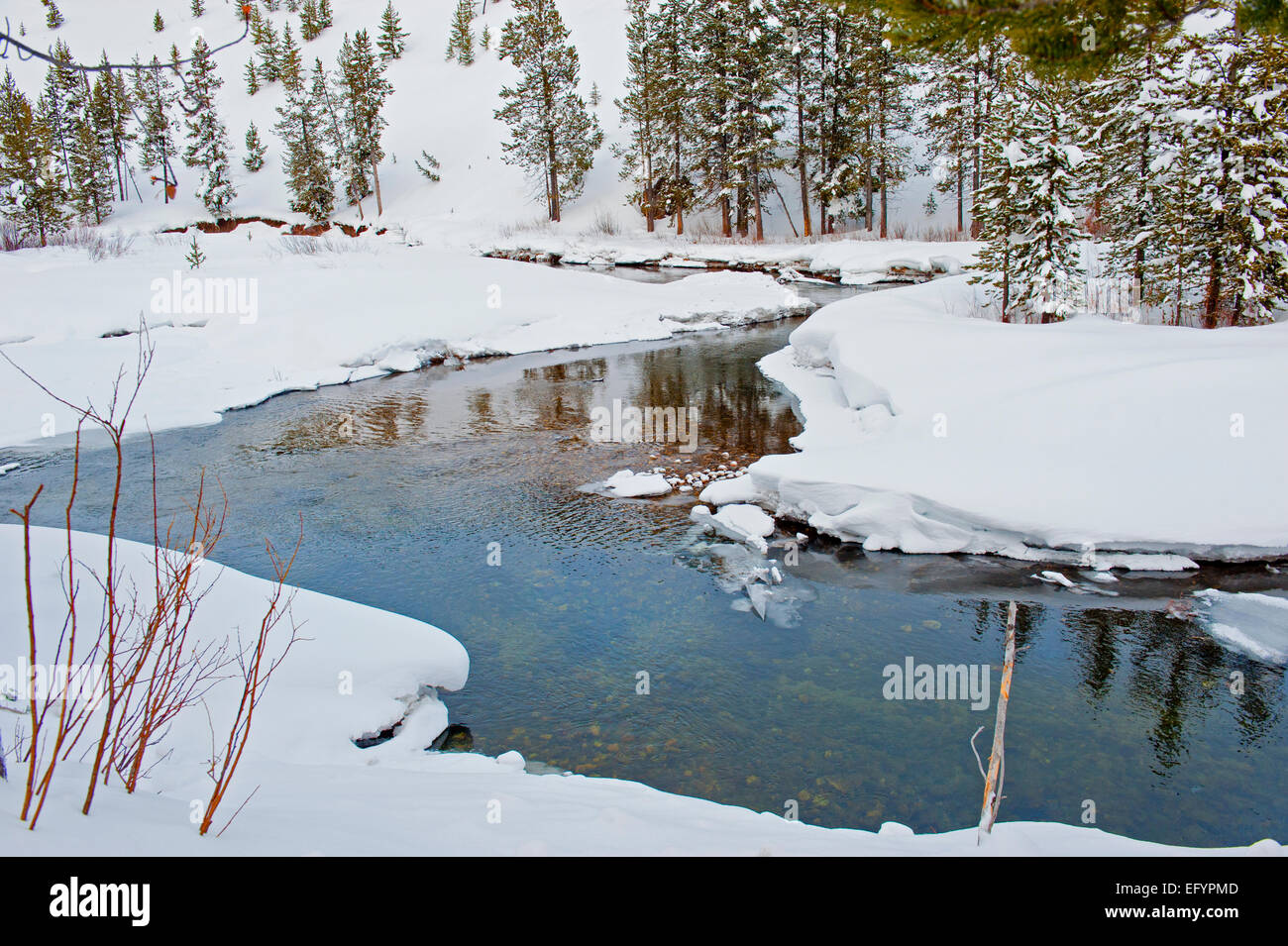 Winter Mountain River Landscape Stock Photo - Alamy