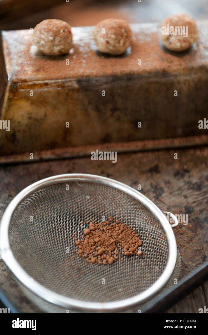 Raw balls with nuts and seeds Stock Photo Alamy