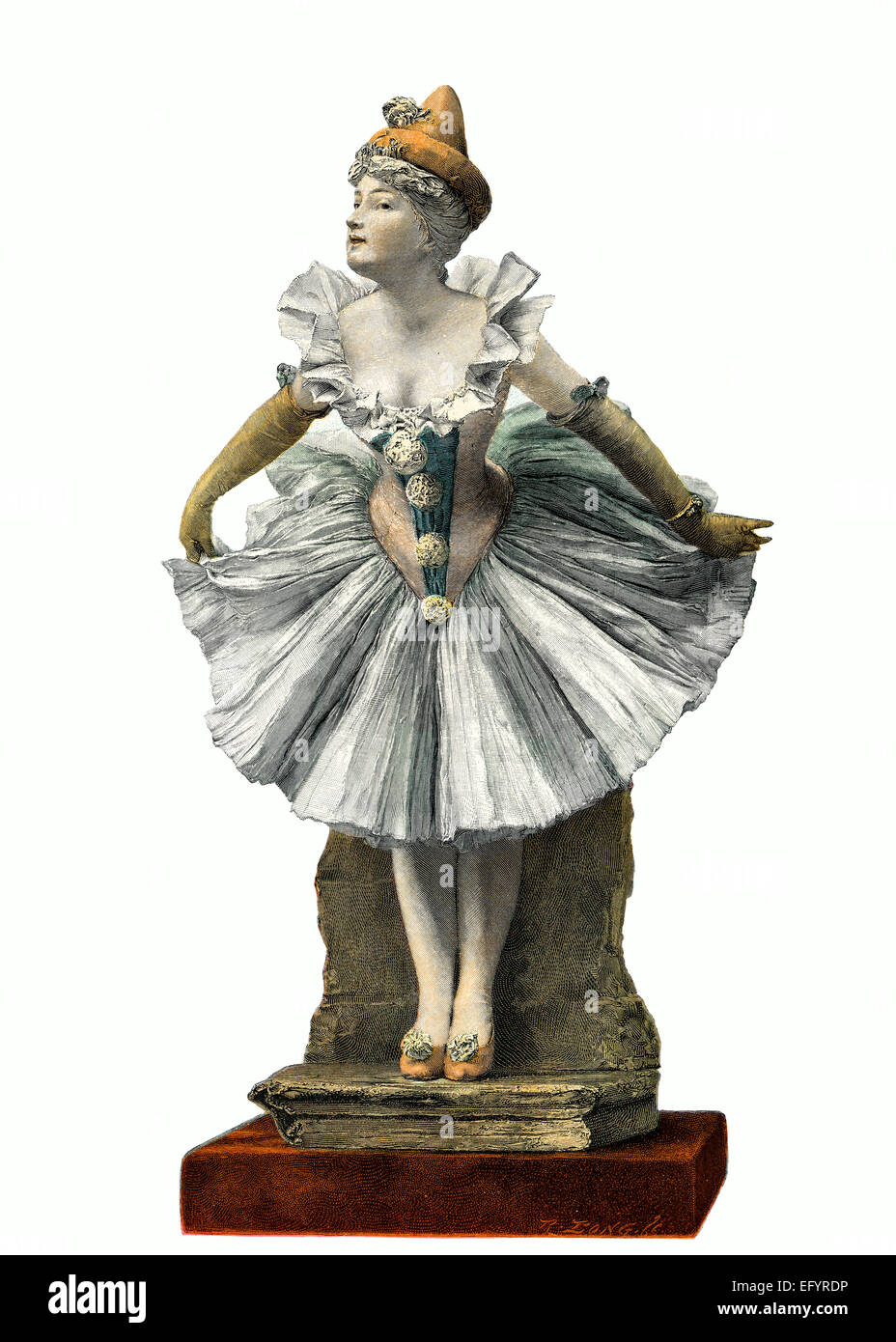 A Pierrette, a female Pierrot, c. 1895, by Stehle, Stock Photo