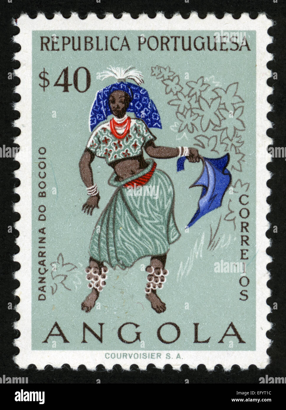 Angola, post mark, stamp,folklore, costumes, clothing Stock Photo - Alamy