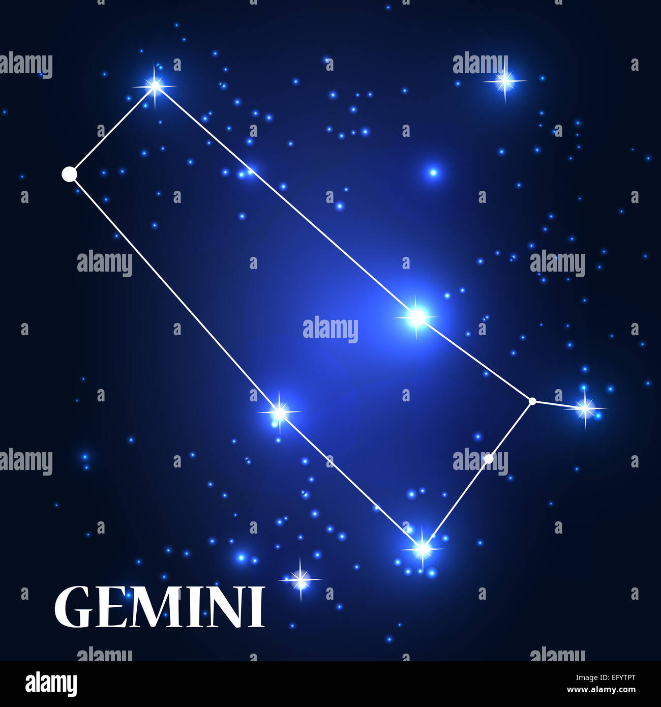 Symbol: Gemini Zodiac Sign. Vector Illustration. Stock Photo