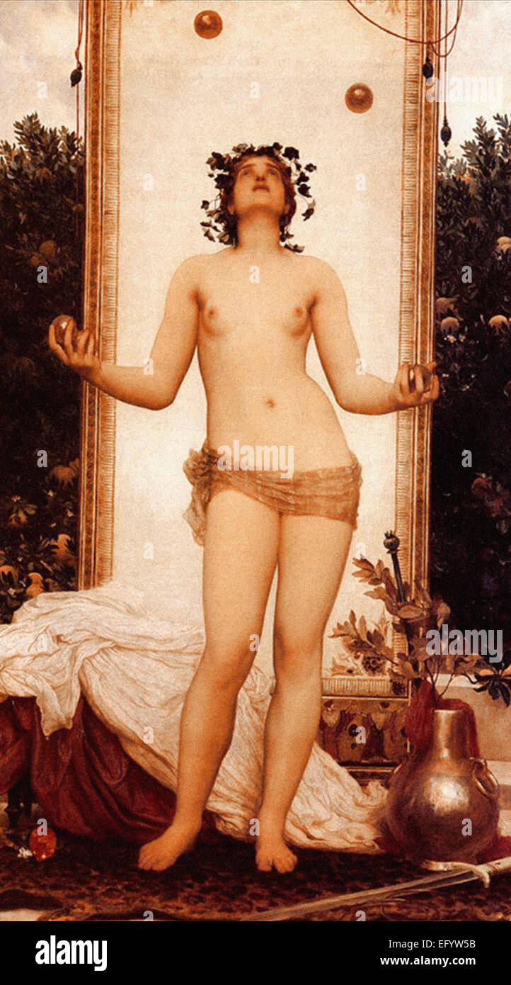 Lord Frederic Leighton The Antique Juggling Girl Stock Photo