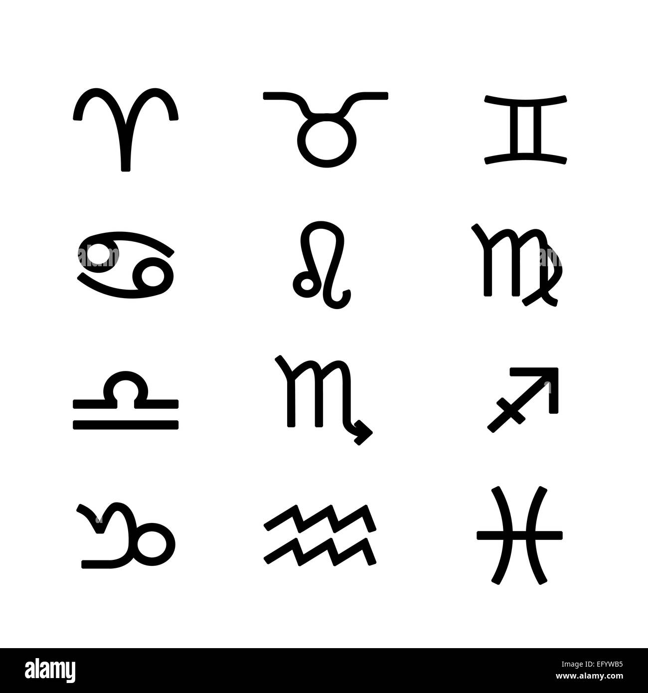 Set of Symbol Zodiac Sign. Vector Illustration. Stock Photo