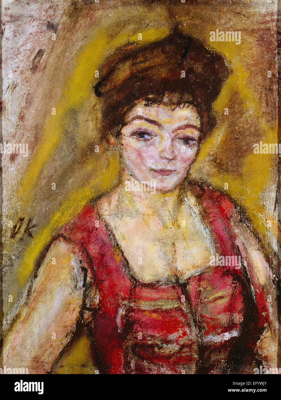 Oskar Kokoschka  Lady in Red Stock Photo