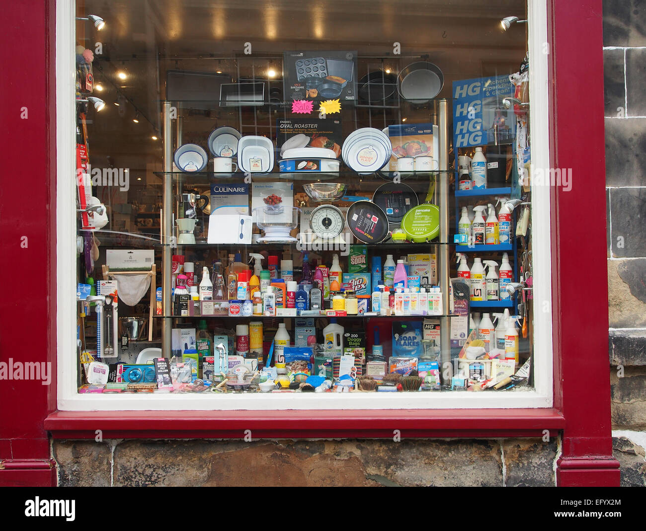 Hardware shop in Kirkby Lonsdale, a market town in Cumbria, between the