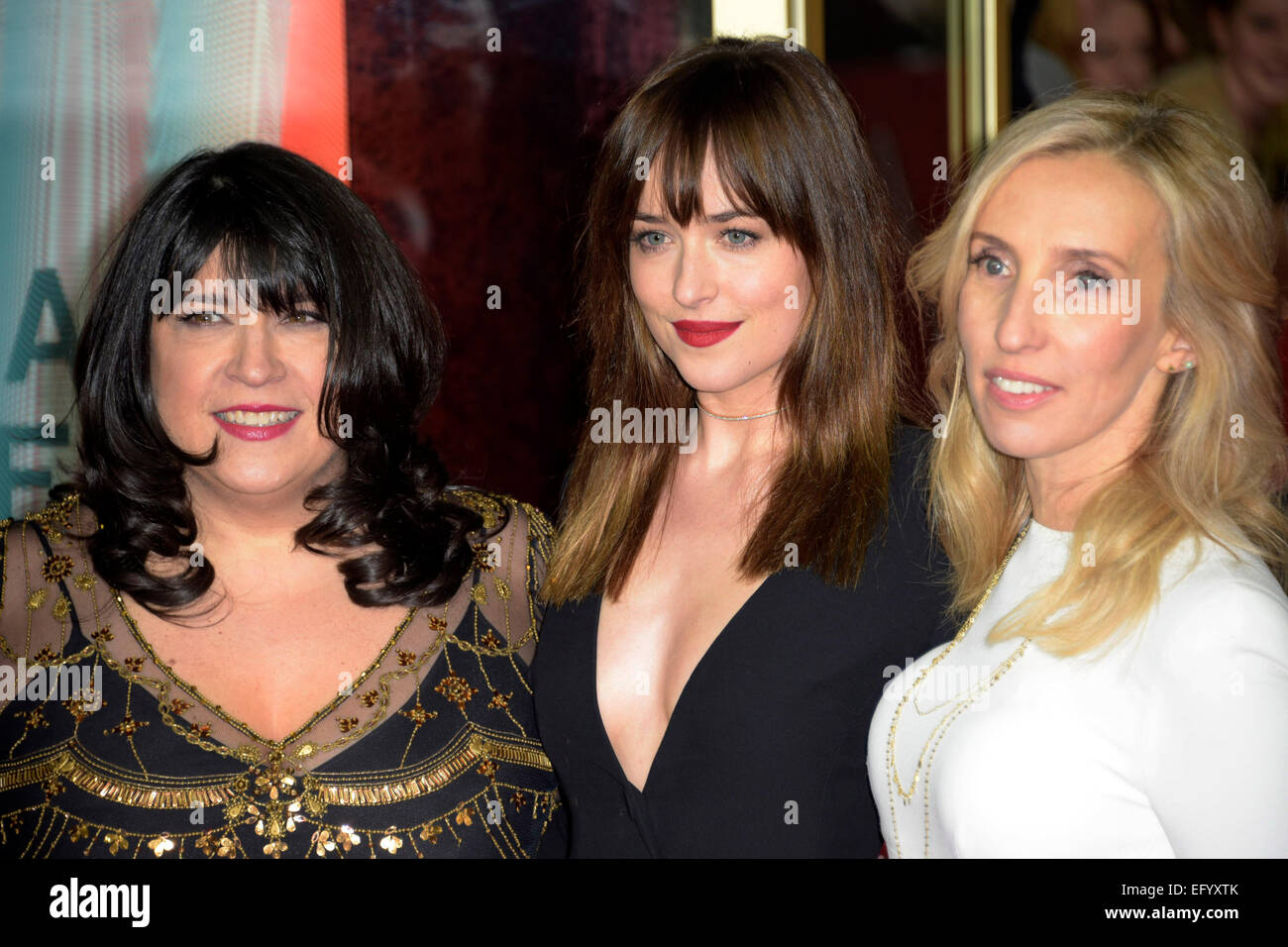 E L James Dakota Johnson Sam Taylor Johnson Attending The Fifty Stock Photo Alamy