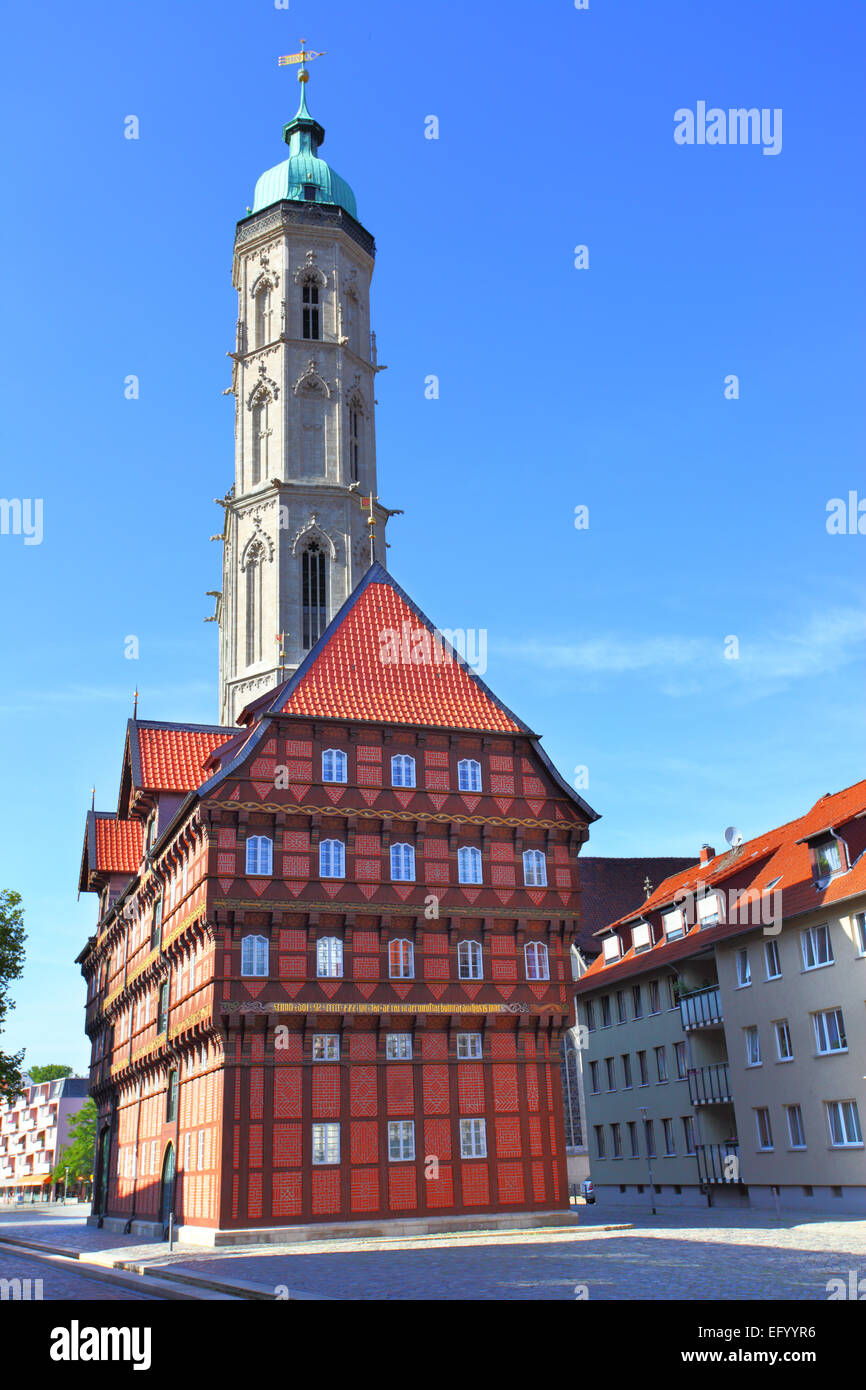 Old street in Braunschweig, Germany Stock Photo