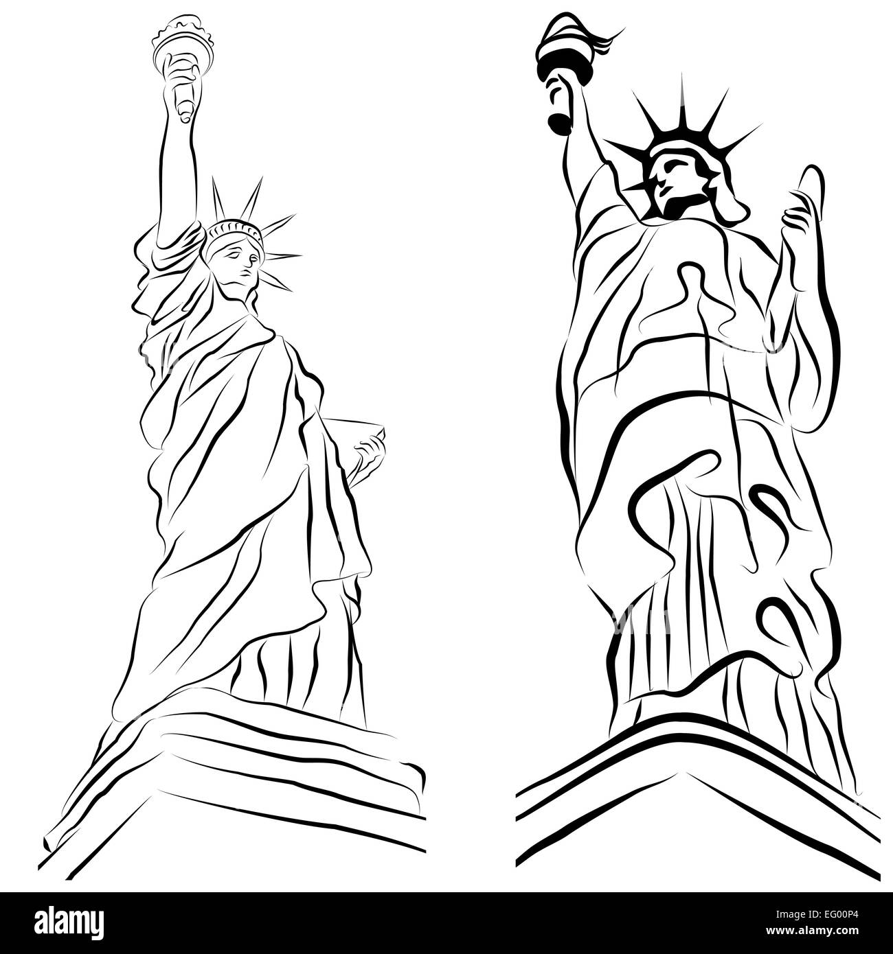 An image of a set of statue of liberty drawings Stock Photo Alamy