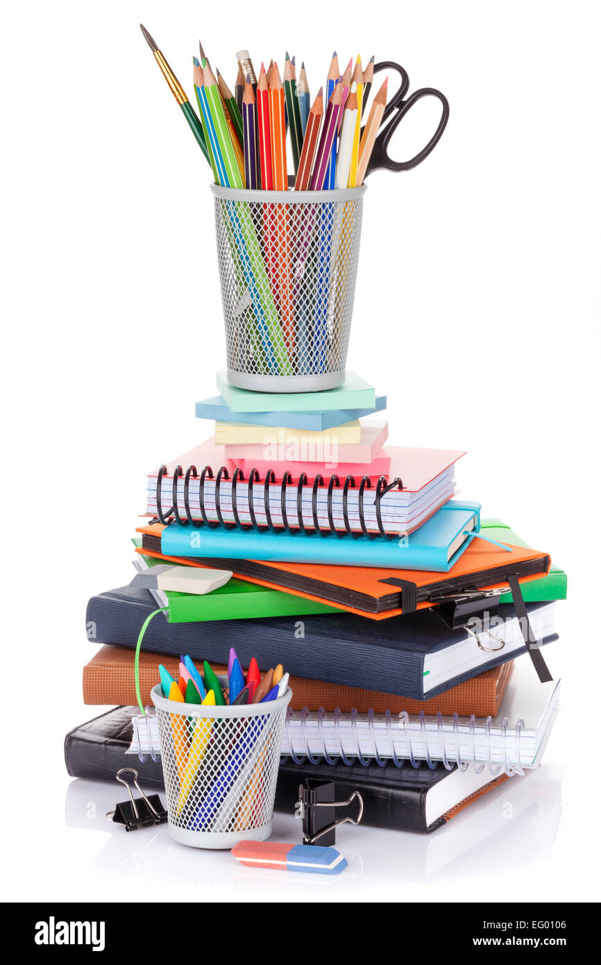 School And Office Supplies. Isolated On White Background Stock Photo ...