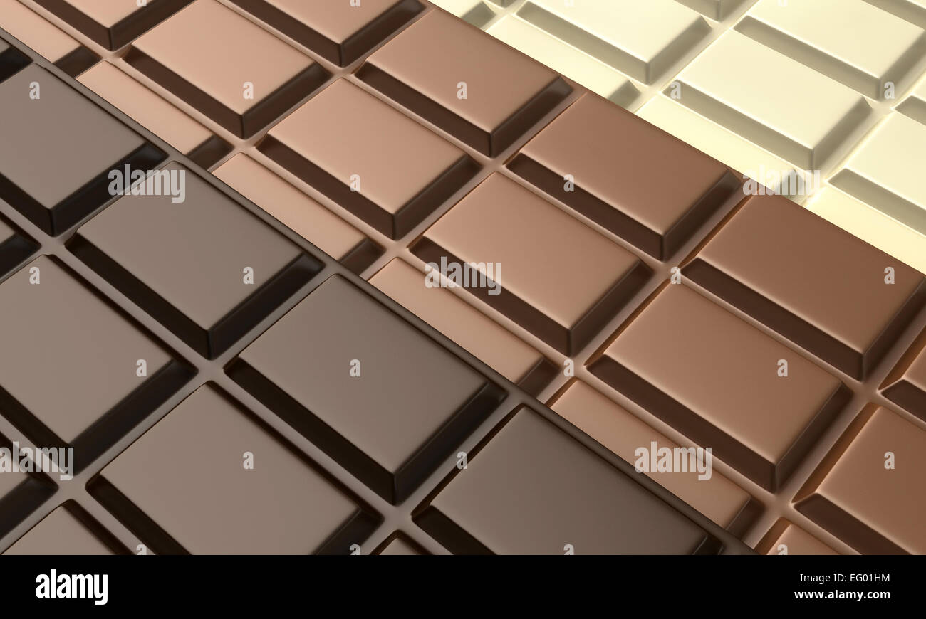 3d render of various types of chocolate bars Stock Photo Alamy