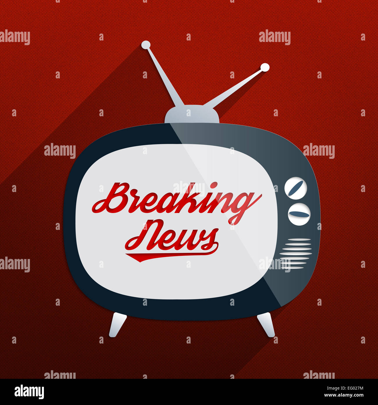 Vintage background with retro TV. Concept of news broadcasting and social media. Stock Photo