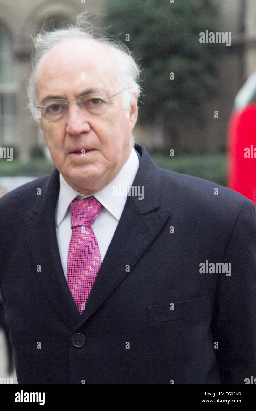 London,UK. 12th February 2015. Michael Howard Baron Howard of Lympne who served as the Leader of the Conservative Party and Leader of the Opposition from 2003 to  2005 is spotted in London. Michael Howard previously held cabinet positions in the governments of Margaret Thatcher and John Major, including Secretary of State for Employment, Secretary of State for the Environment and Home Secretary. Credit:  amer ghazzal/Alamy Live News Stock Photo