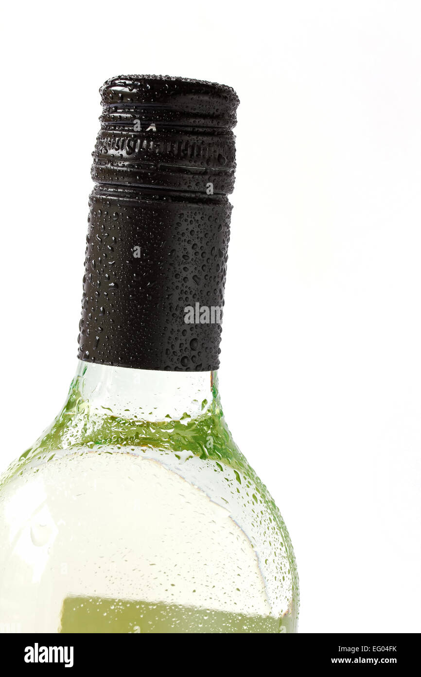 Close up bottle of chilled white wine Stock Photo Alamy