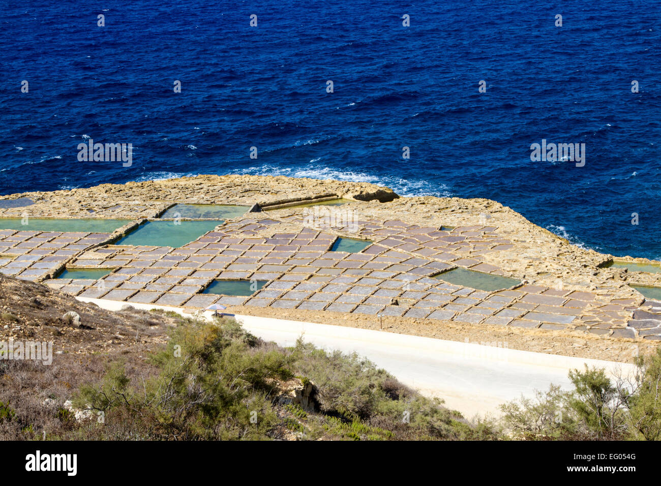 Salt pans in Xwenji, Gozo Malta Stock Photo
