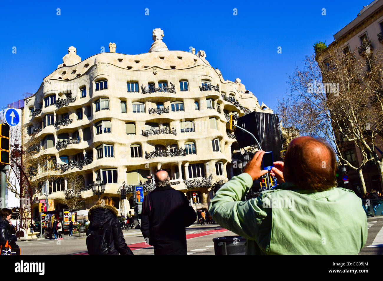 Casa Mila aka La Pedrera designed by Antoni Gaudi architect. Barcelona