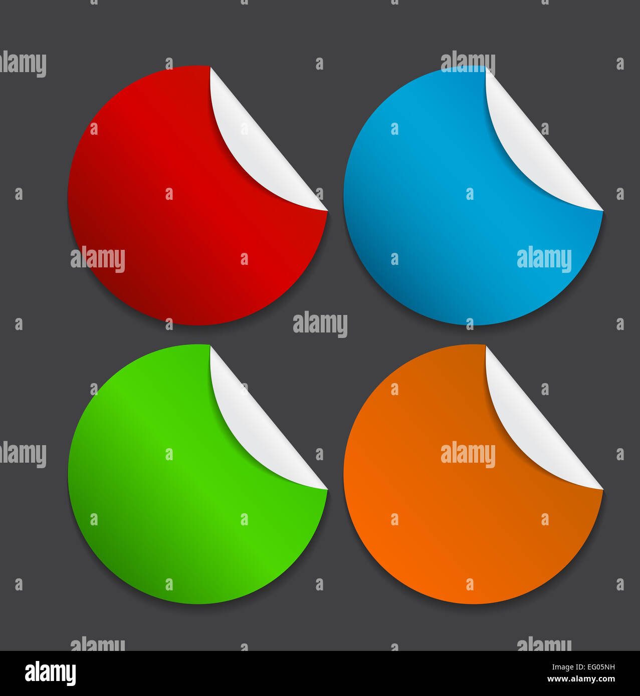 Set of Paper Stickers Isolated on White Background. Vector ill Stock