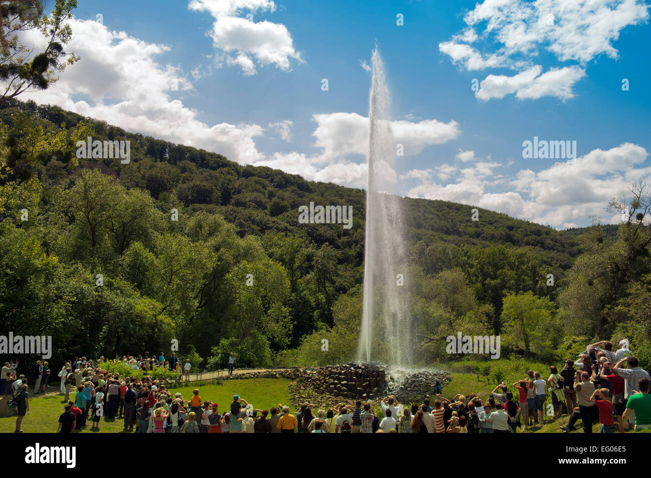The highest cold water geyser of the world in Andernach, rhineland