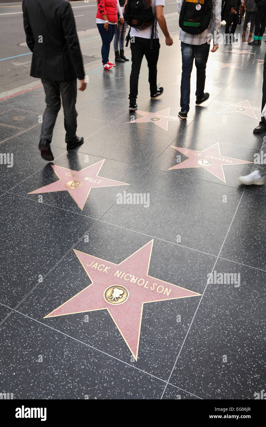 Hollywood Walk of Fame, Hollywood Boulevard, Los Angeles, California, USA Stock Photo