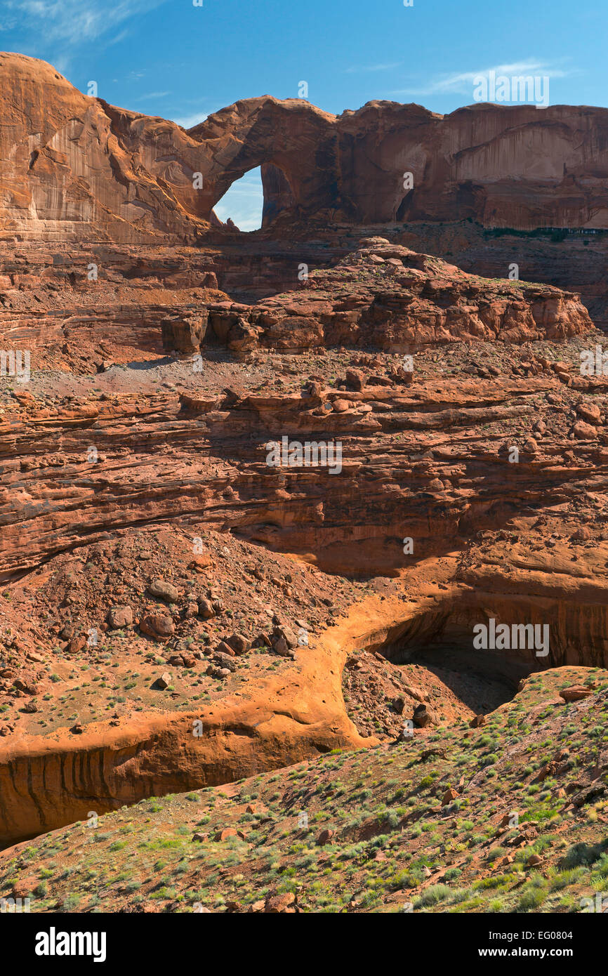 Stevens Arch along the Escalante River, part of the Glen Canyon National Recreation Area in the canyon country of Utah. spring. Stock Photo
