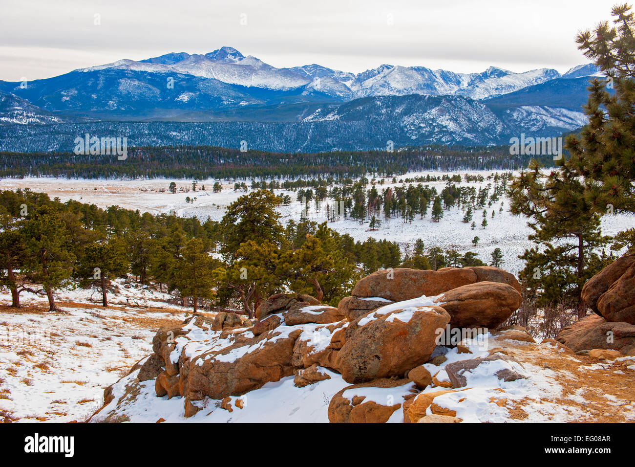 Rocky Mountain National Park, rugged terrain, winter, Landscape, snow Stock Photo