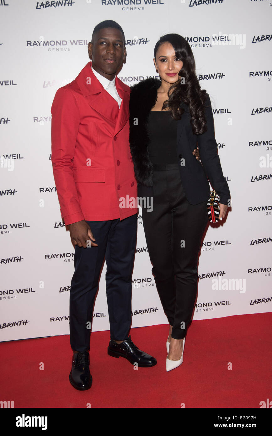 London, UK. 12th February, 2015. Labrinth with his wife attend as Labrinth hosts Raymond Weil Pre-BRIT Awards dinner at The Mosaica on February 12, 2015 in London. Credit:  See Li/Alamy Live News Stock Photo