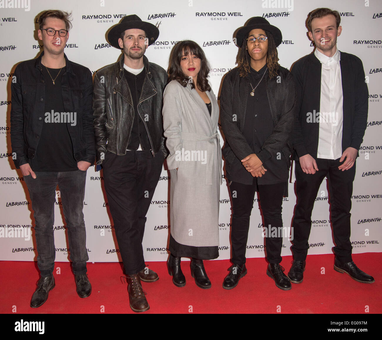 London, UK. 12th February, 2015. Clean Banditt attend as Labrinth hosts Raymond Weil Pre-BRIT Awards dinner at The Mosaica on February 12, 2015 in London. Credit:  See Li/Alamy Live News Stock Photo
