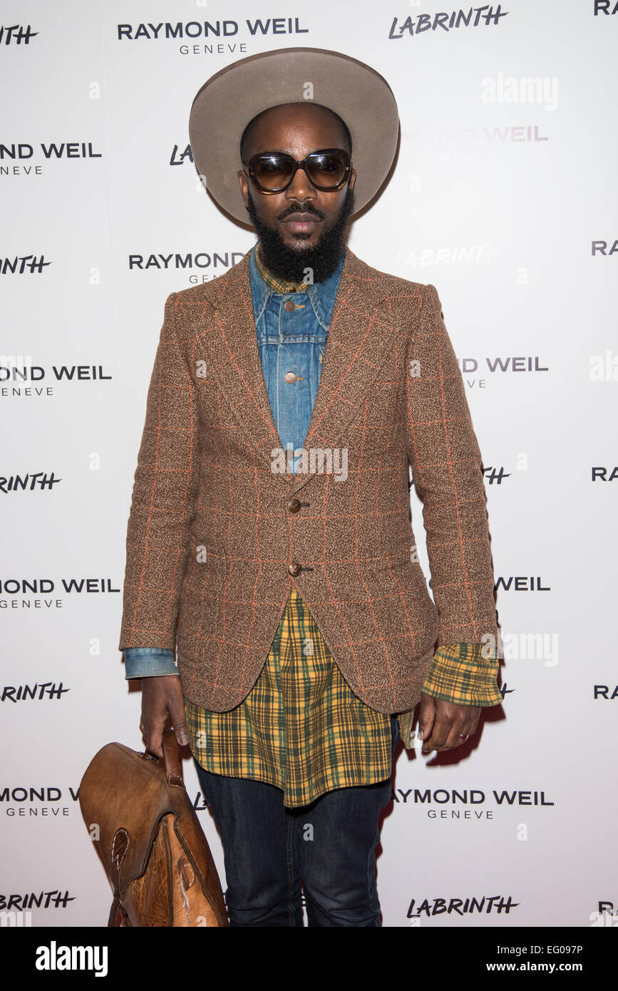 London, UK. 12th February, 2015. Ghost Poet attend as Labrinth hosts Raymond Weil Pre-BRIT Awards dinner at The Mosaica on February 12, 2015 in London. Credit:  See Li/Alamy Live News Stock Photo
