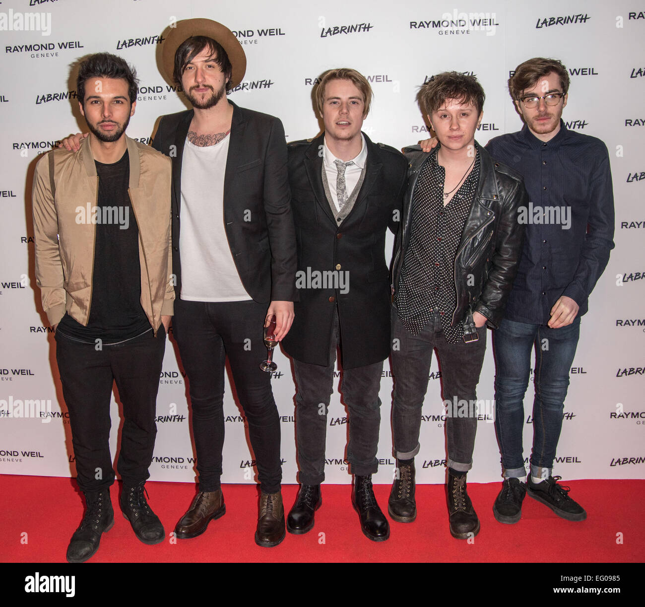 London, UK. 12th February, 2015. The Temper Trap attend as Labrinth hosts Raymond Weil Pre-BRIT Awards dinner at The Mosaica on February 12, 2015 in London. Credit:  See Li/Alamy Live News Stock Photo