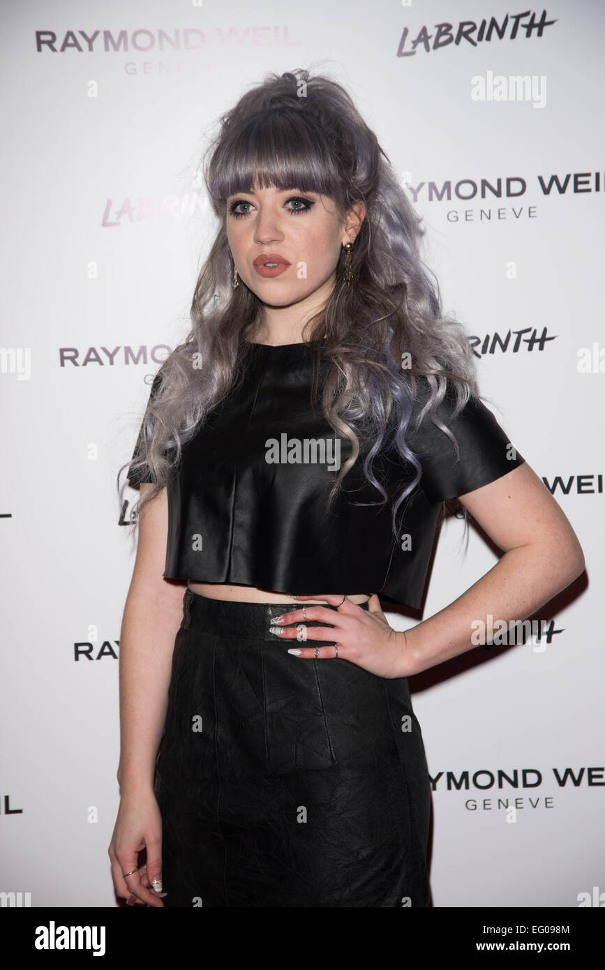 London, UK. 12th February, 2015. Leah McFall attend as Labrinth hosts Raymond Weil Pre-BRIT Awards dinner at The Mosaica on February 12, 2015 in London. Credit:  See Li/Alamy Live News Stock Photo