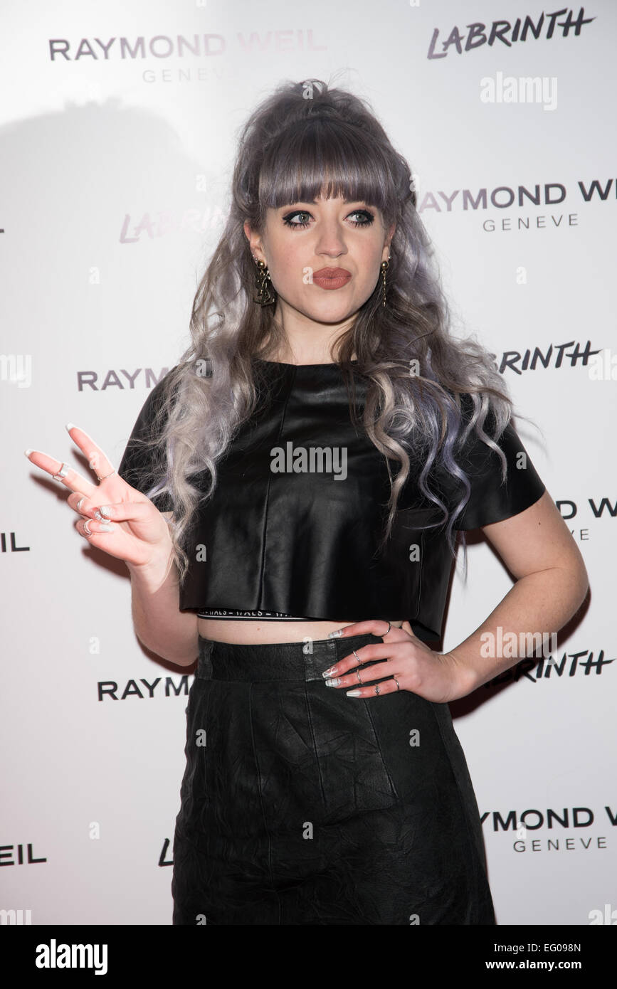 London, UK. 12th February, 2015. Leah McFall attend as Labrinth hosts Raymond Weil Pre-BRIT Awards dinner at The Mosaica on February 12, 2015 in London. Credit:  See Li/Alamy Live News Stock Photo