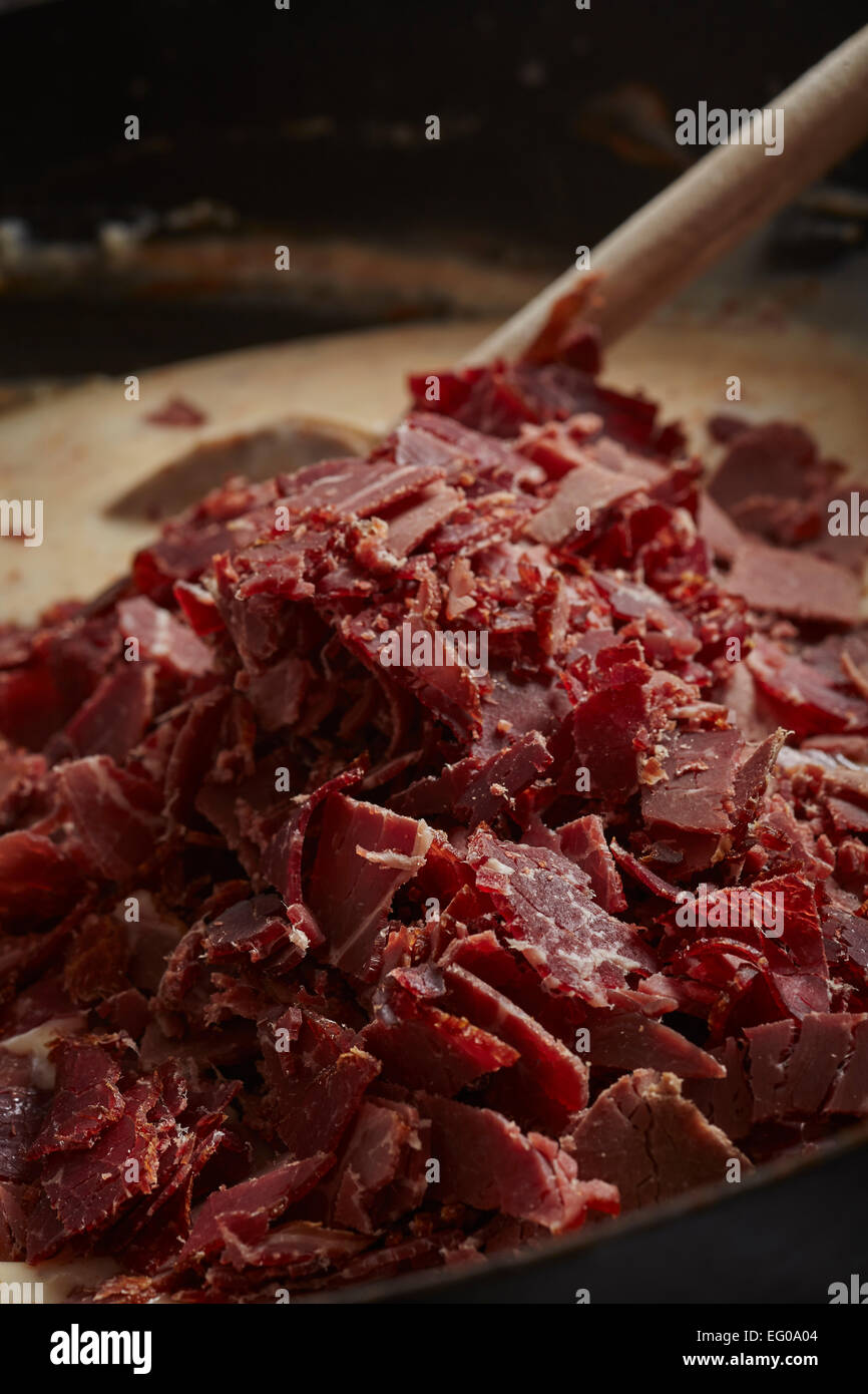 Making Creamed Chipped Beef Stock Photo