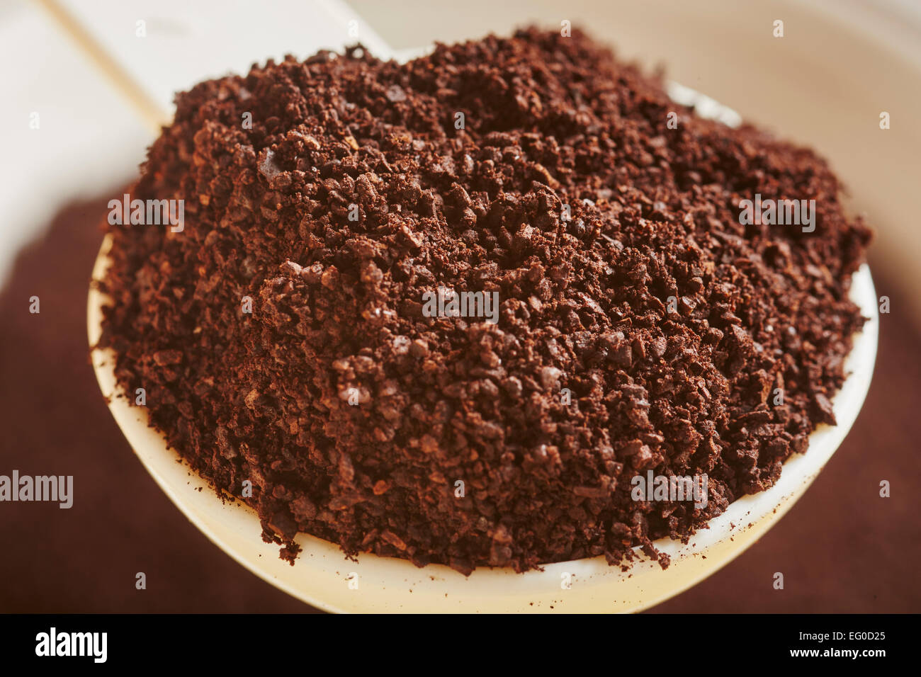 A tablespoon of ground coffee Stock Photo Alamy