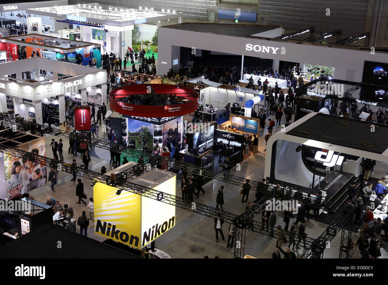 Tokyo. 12th Feb, 2015. A general view of the CP 2015 (Camera and Imaging Show) in Yokohama, south of Tokyo, February 12, 2015. The show for latest photography and video equipments will run until February 15. © Takeshi Sumikura/AFLO/Alamy Live News Stock Photo