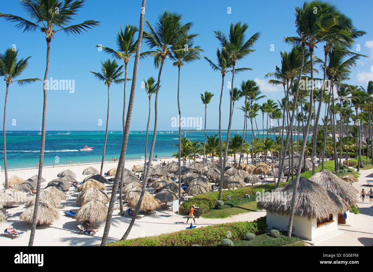DOMINICAN REPUBLIC. Punta Cana beach at the Secrets Royal Beach resort on the east coast. 2015. Stock Photo