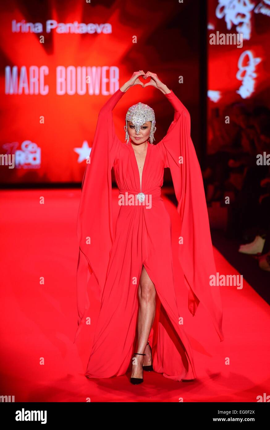 New York, NY, USA. 12th Feb, 2015. Irina Pantaeva on the runway for Go Red For Women Red Dress Collection 2015, The Theatre at Lincoln Center, New York, NY February 12, 2015. Credit:  Gregorio T. Binuya/Everett Collection/Alamy Live News Stock Photo