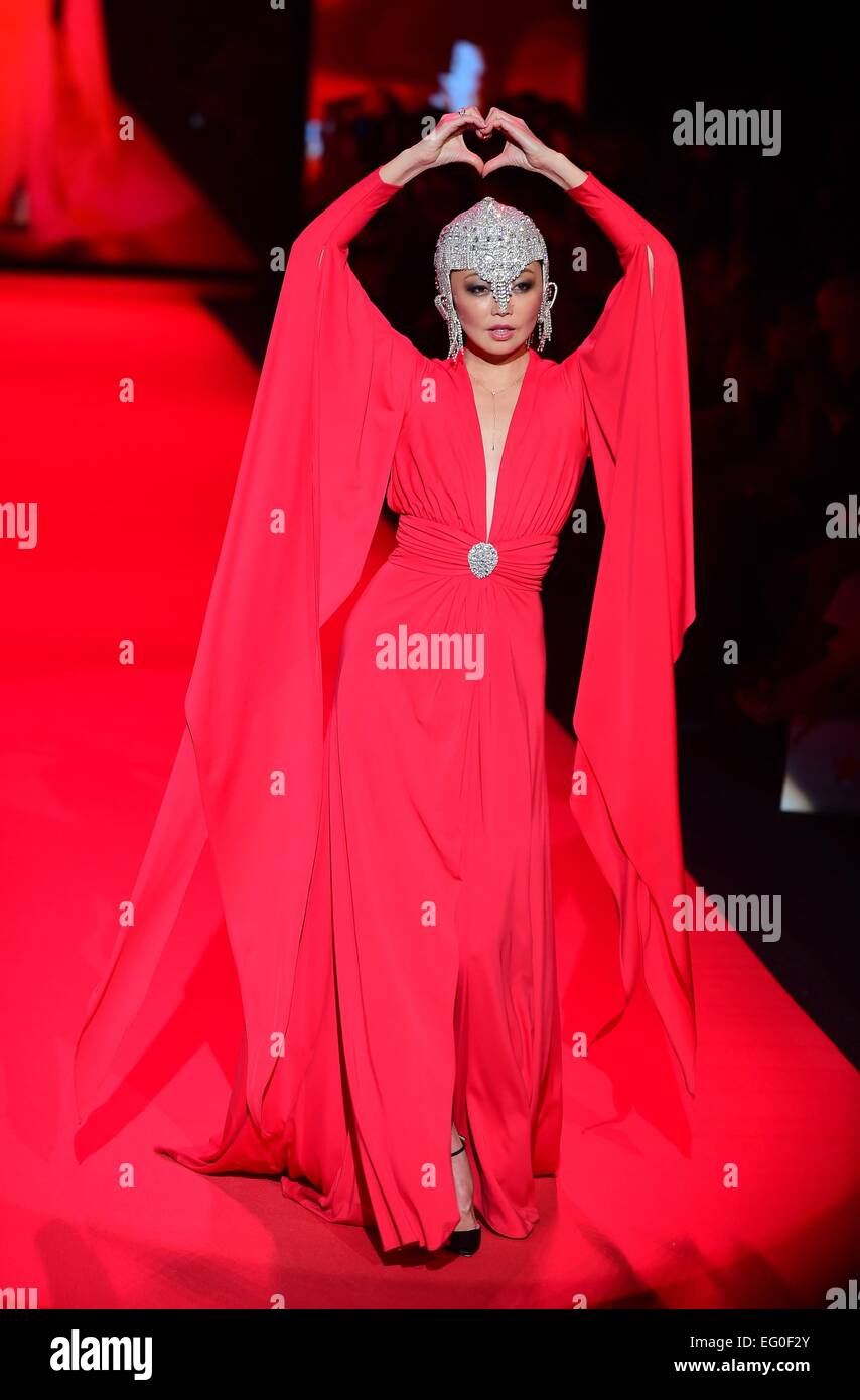 New York, NY, USA. 12th Feb, 2015. Irina Pantaeva on the runway for Go Red For Women Red Dress Collection 2015, The Theatre at Lincoln Center, New York, NY February 12, 2015. Credit:  Gregorio T. Binuya/Everett Collection/Alamy Live News Stock Photo