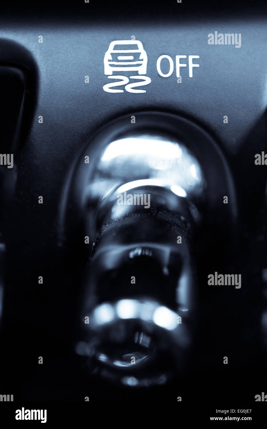 Close up shot of the ESP button in a car Stock Photo Alamy