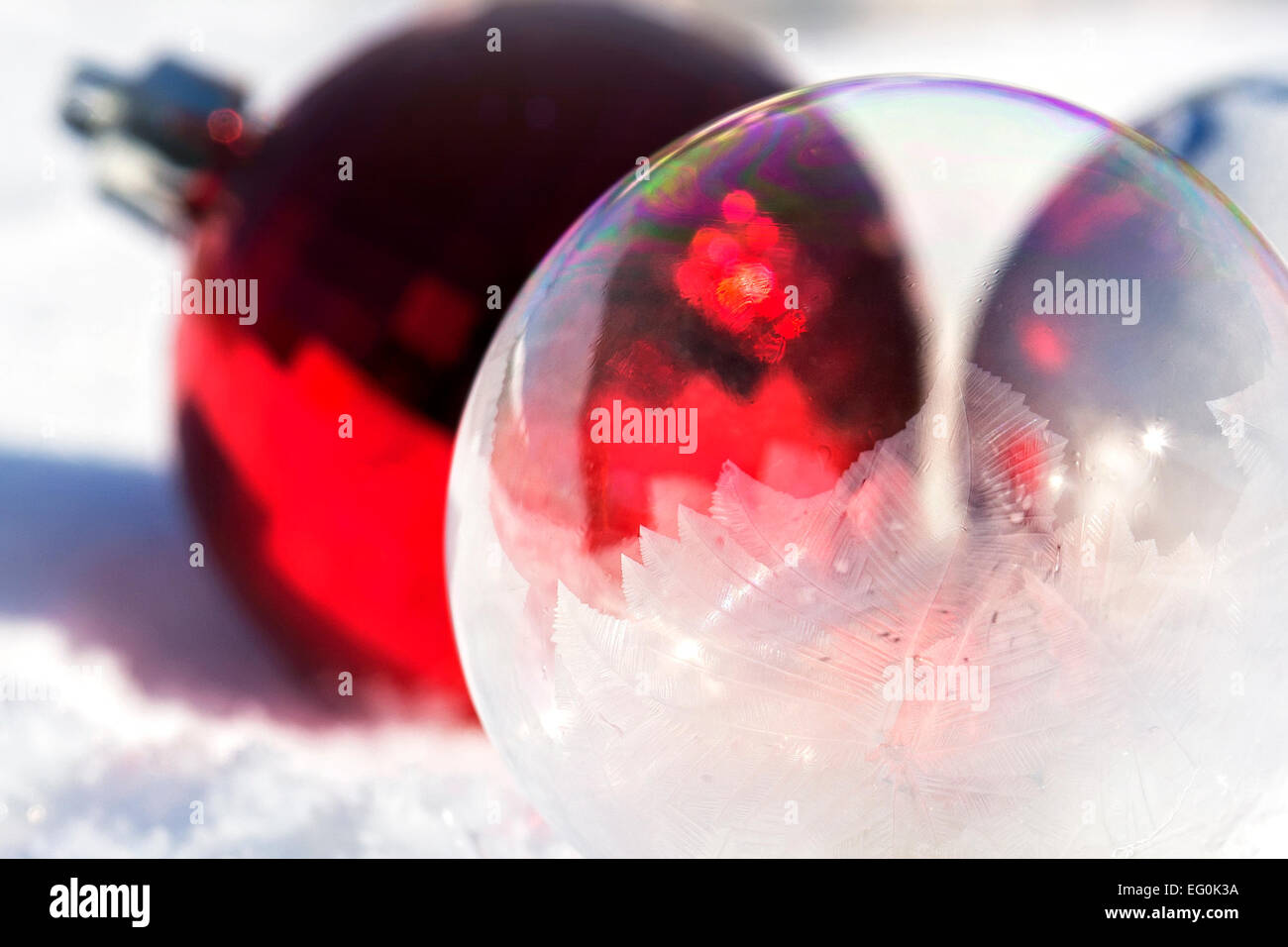 Frozen Holiday Bubble Stock Photo