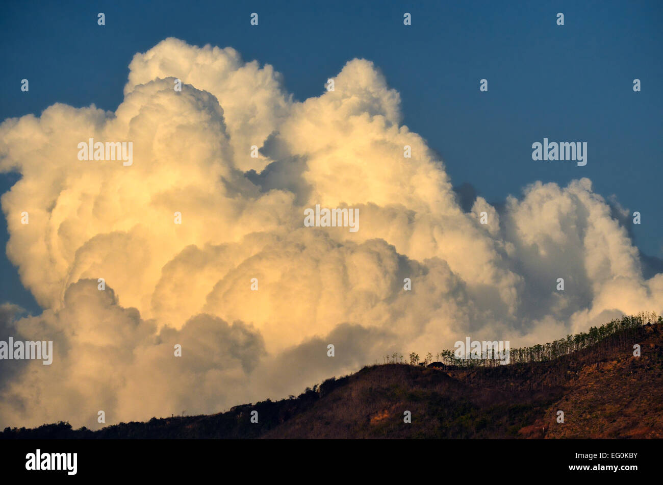Indonesia, Hills and cumulus cloud Stock Photo
