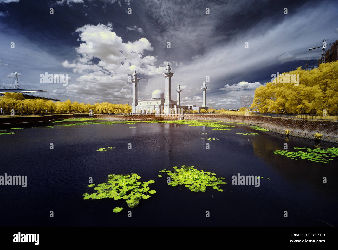 Malaysia, Selangor, Infrared view of Shah alam mosque Stock Photo
