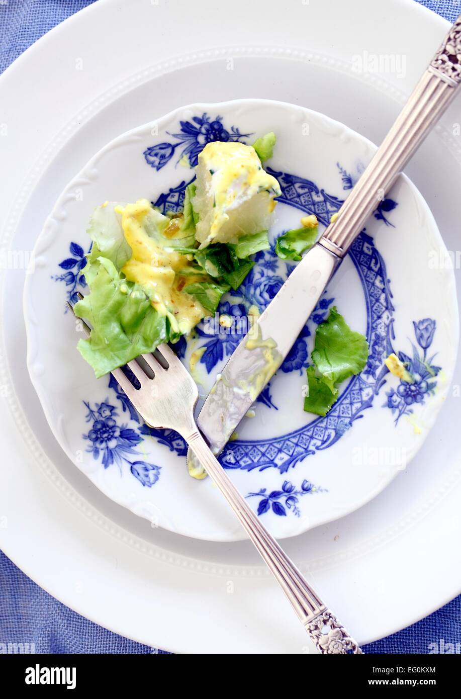 Plate with scraps of food Stock Photo Alamy