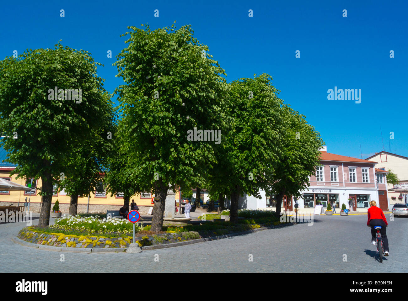 Lossiplats, Castle Square, main square, Haapsalu, Estonia, Baltic states, Europe Stock Photo