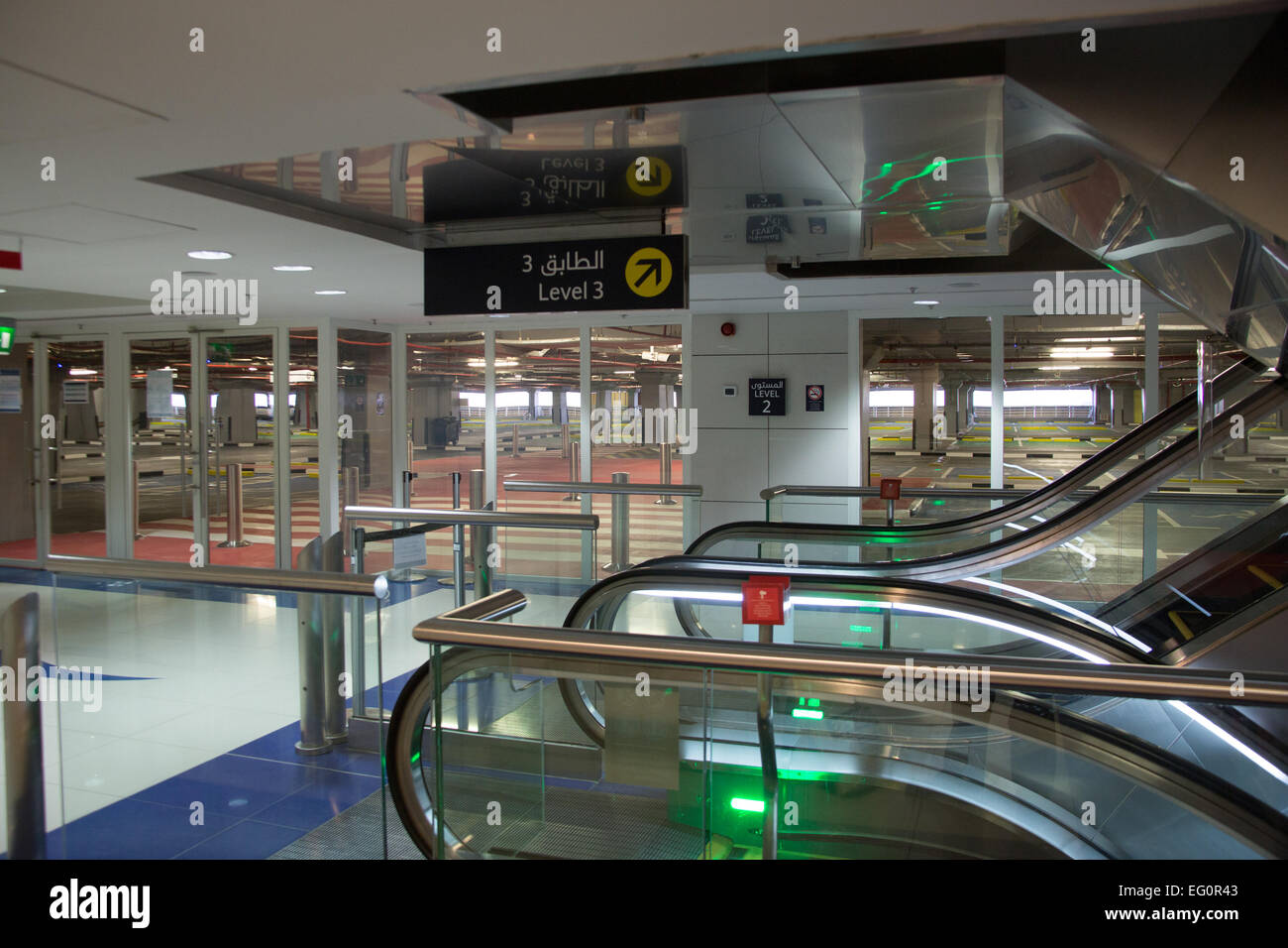 Dubai Metro Station at Nakheel Harour and Towers, Zone 2, Blue Line, Dubai UAE Stock Photo