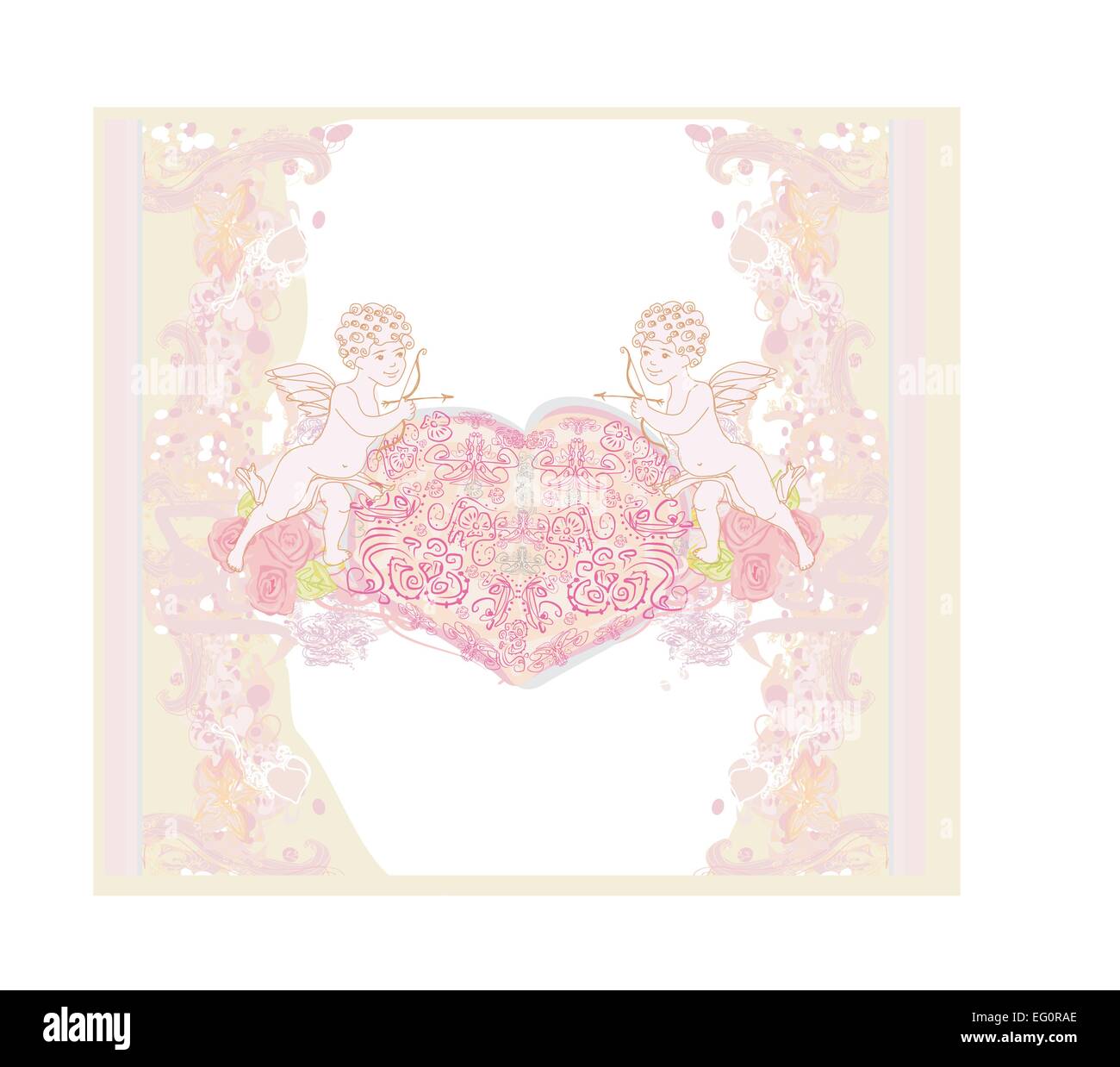 happy valentines day card with cupid Stock Vector Image & Art - Alamy