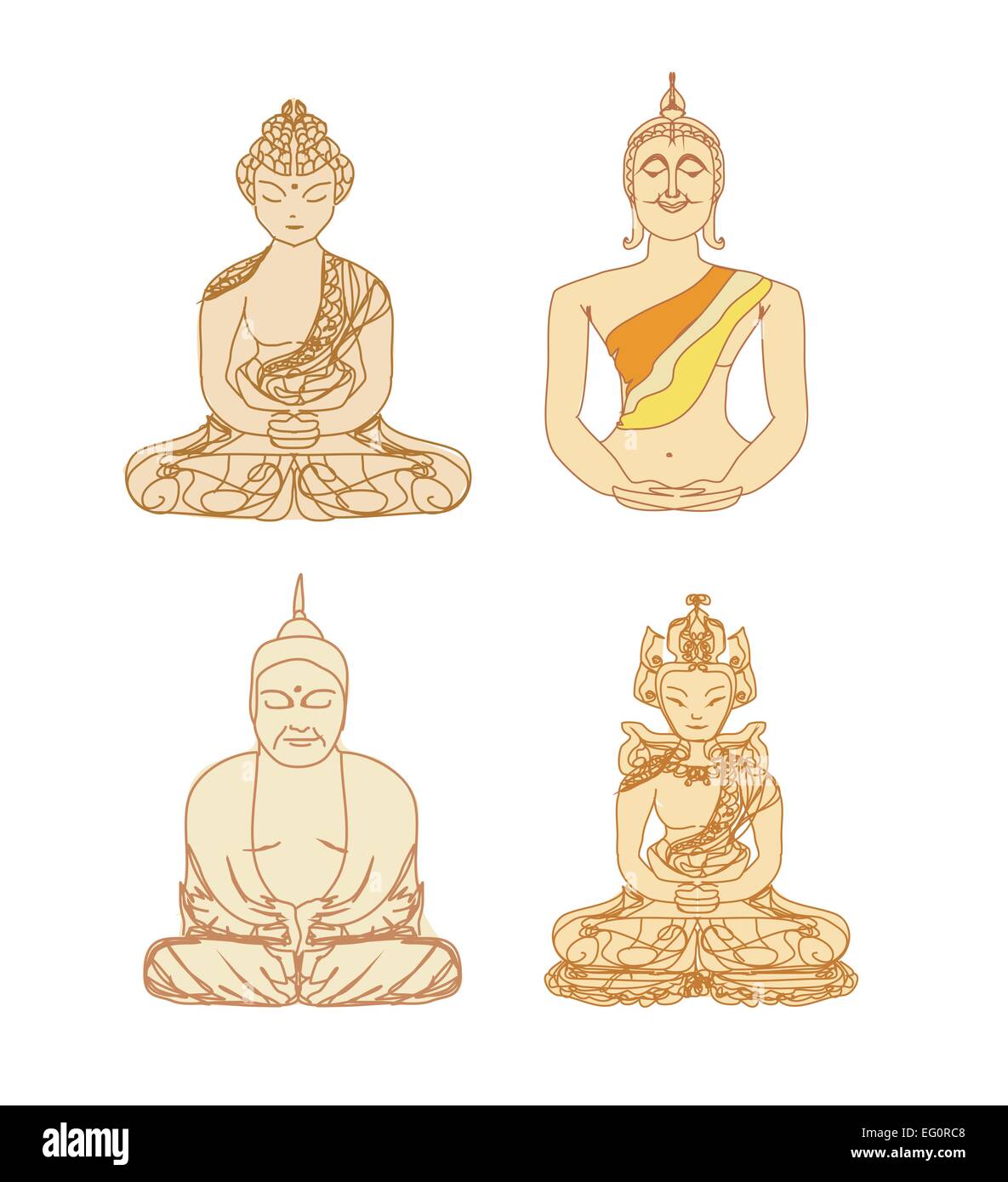 Vector of Chinese Traditional Artistic Buddhism Pattern set Stock ...