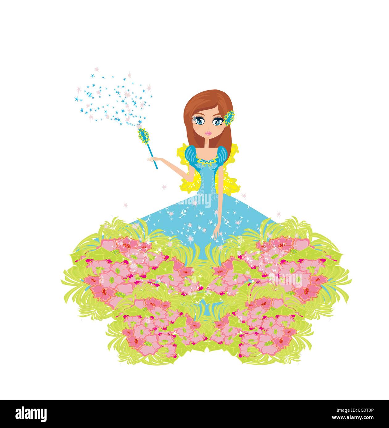 floral background with a beautiful fairy Stock Vector Image & Art - Alamy