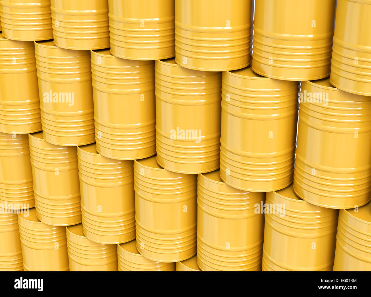 Stack of yellow oil barrels Stock Photo Alamy